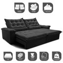 Ver imagem 3 de Sofá Retrátil e Reclinável 2,95m Cama inBox Big Fresh com SoftGel D40 Velupluma Preto