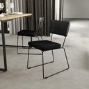 Ver imagem 2 de Kit 08 Cadeiras Decorativas Sala Jantar Allana L02 Couríssimo Preto Linho Chumbo - Lyam Decor