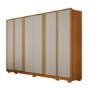 Ver imagem 1 de Guarda Roupa Casal 100% MDF 6 Portas 6 Gavetas com Pés 277cm Ares Cinamomo/Off White - Leifer