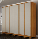 Ver imagem 2 de Guarda Roupa Casal 100% MDF 6 Portas 6 Gavetas com Pés 277cm Ares Cinamomo/Off White - Leifer