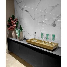 Bandeja Dourada Espelhada Sala Aparador Luxo Decoração 40x25 - 5