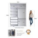 Ver imagem 4 de Guarda-roupa 2 Portas de Correr 2 com Espelho 3 Gavetas Aura