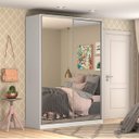 Ver imagem 1 de Guarda-Roupa Solteiro com Espelho 2 Portas 3 Gavetas