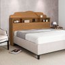 Cabeceira Casal Premium Cama Box 1,40m com Nicho Cristal - Amêndoa - 1