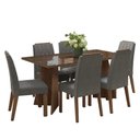 Ver imagem 2 de Conjunto Sala de Jantar Tampo de Vidro 6 Cadeiras Rustic/silver Sintra Madesa
