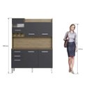 Ver imagem 6 de Armário de Cozinha 6 Portas e 2 Gavetas Preto/Wood