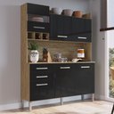 Ver imagem 1 de Armário de Cozinha 6 Portas e 2 Gavetas Preto/Wood