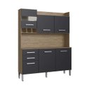 Ver imagem 4 de Armário de Cozinha 6 Portas e 2 Gavetas Preto/Wood