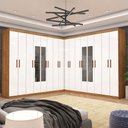 Ver imagem 1 de Closet Casal Duplo Rubi Premium 16 Portas C/espelho 8 Gavetas