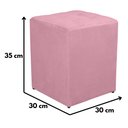 Ver imagem 4 de Kit 2 Puff Quadrado Decorativo Suede Casa da Poltrona Rosa