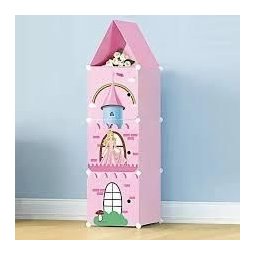 Armário Infantil Modular Rosa Castelo Princesa Organizador - 2