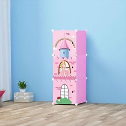 Armário Infantil Modular Rosa Castelo Princesa Organizador - 3