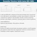 Ver imagem 6 de Sofá-cama 2 Lugares Mh-1609 Herval 158 Cm Colchão Casal Linho Bege Laterais Marrom A7a