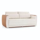 Ver imagem 1 de Sofá-cama 2 Lugares Mh-1609 Herval 158 Cm Colchão Casal Linho Bege Laterais Marrom A7a