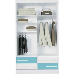 Guarda-Roupa Teen L.O.L 2 - Santos Andirá - Branco / Petroleo / Turquesa - 3