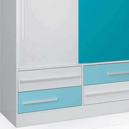 Guarda-Roupa Teen L.O.L 2 - Santos Andirá - Branco / Petroleo / Turquesa - 5