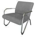 Ver imagem 5 de Kit Namoradeira + 2 Poltronas Decorativa Bela Suede Cinza Braço Cromado
