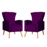 Kit 02 Poltronas Melinda Veludo Roxo - 1