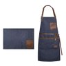 Jogo Americano e Avental Jeans Couro Chef Barista Bartender - 1