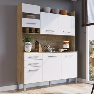 Armário de Cozinha 6 Portas e 2 Gavetas