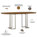 Ver imagem 4 de Mesa de Jantar 6 Lugares Retangular Orgânico 180cm Pés Industrial Alina N01 Cinamomo Champanhe -