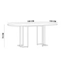 Ver imagem 5 de Mesa de Jantar 6 Lugares Retangular Orgânico 180cm Pés Industrial Alina N01 Cinamomo Champanhe -
