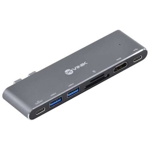 Hub Usb Tipo C Type C 7 em 2 - 2 Usb 3.0 + Leitor de Cartão