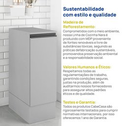 Balcão 1 Porta 30cm com Tampo Nara Cabecasa Madeiramadeira - 8