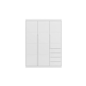 Guarda Roupa Branco 3 Portas e 4 Gavetas Pérola Branco - Phoenix Baby