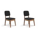 Ver imagem 1 de Kit com 2 Cadeiras de Jantar Paris Nature/preto – Tebarrot Móveis