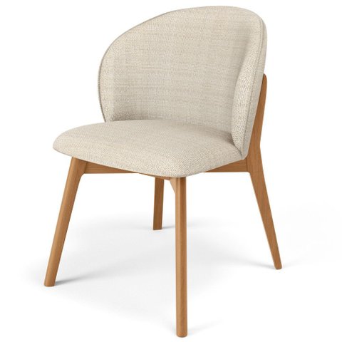 Cadeira de Jantar e Estar Living Estofada Mia L02 Linho Palha - Lyam Decor
