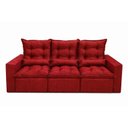 Ver imagem 1 de Sofá Retrátil e Reclinável 2,10m em Tecido Suede Vermelho