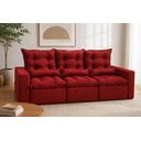 Ver imagem 2 de Sofá Retrátil e Reclinável 2,10m em Tecido Suede Vermelho