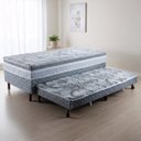 Ver imagem 1 de Cama Box Conjugada com Cama Auxiliar Solteiro Pés em Madeira Maciça Maximus