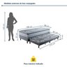 Cama Box Conjugada com Cama Auxiliar Solteiro Pés em Madeira Maciça Maximus - 3