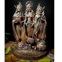 Ver imagem 5 de Deusa Tríplice - Resina - Dourado - Lua Religião Wicca - Estatua Decoração - 26cm