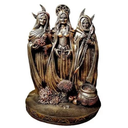 Ver imagem 1 de Deusa Tríplice - Resina - Dourado - Lua Religião Wicca - Estatua Decoração - 26cm