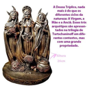 Ver imagem 4 de Deusa Tríplice - Resina - Dourado - Lua Religião Wicca - Estatua Decoração - 26cm