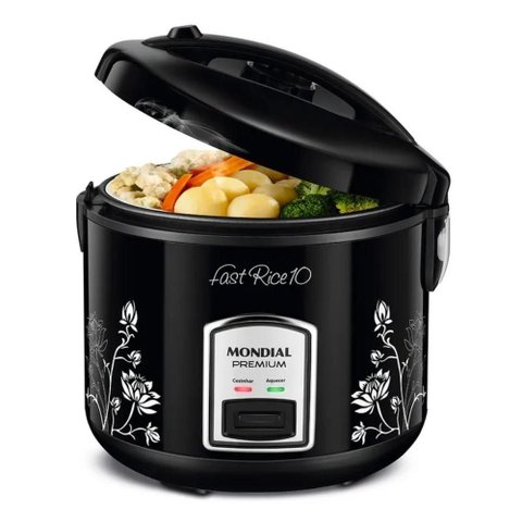Panela Elétrica de Arroz Mondial Fast Rice 10 Premium Preto 700w 220v - Pe-44-10x