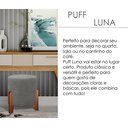 Ver imagem 2 de Puff Redondo Luxo Pés em Madeira Luna Linho Cinza