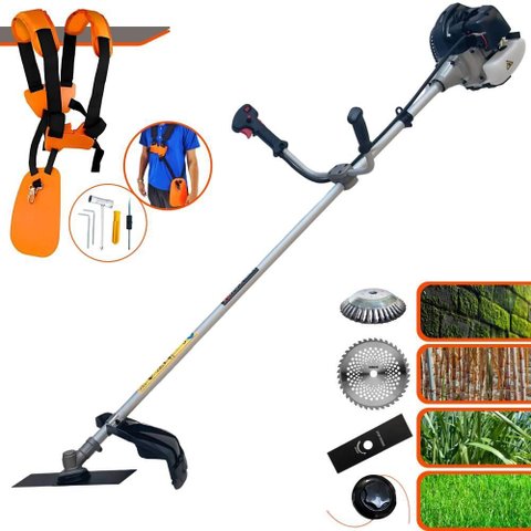 Roçadeira Multifuncional Anmax Cg430-b 1,7hp + Faca 40 Dentes e Escova de Aço 38 Cerdas