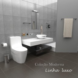 Porta Toalha Rosto Redondo em Metal Preto Fosco Luxo Slim - 6