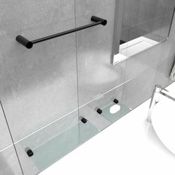 Porta Toalha Rosto Redondo em Metal Preto Fosco Luxo Slim - 3