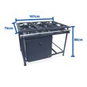 Ver imagem 5 de Fogão Industrial 6 Bocas Alta Pressão P5 com Forno 90L Tampa Pintada MetalFour