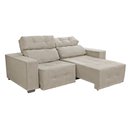 Ver imagem 3 de Sofá Retrátil Reclinável 2 Lugares Manoela para Sala de Estar Pé Palito Suede Bege - Ninho Decor