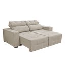 Ver imagem 4 de Sofá Retrátil Reclinável 2 Lugares Manoela para Sala de Estar Pé Palito Suede Bege - Ninho Decor