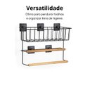 Ver imagem 5 de Porta Toalha Duplo Preto com Suporte e Adesivos 3m - Arthi