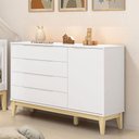 Ver imagem 3 de Cômoda com Porta Classic Elfe Branco Acetinado Natural - Reller