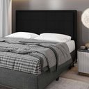 Ver imagem 2 de Cabeceira Cama Box Casal Canada 140 Cm Sintético MV Estofados Preto