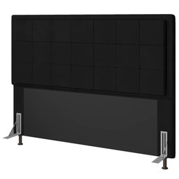 Cabeceira Cama Box Casal Canada 140 Cm Sintético MV Estofados Preto - 1